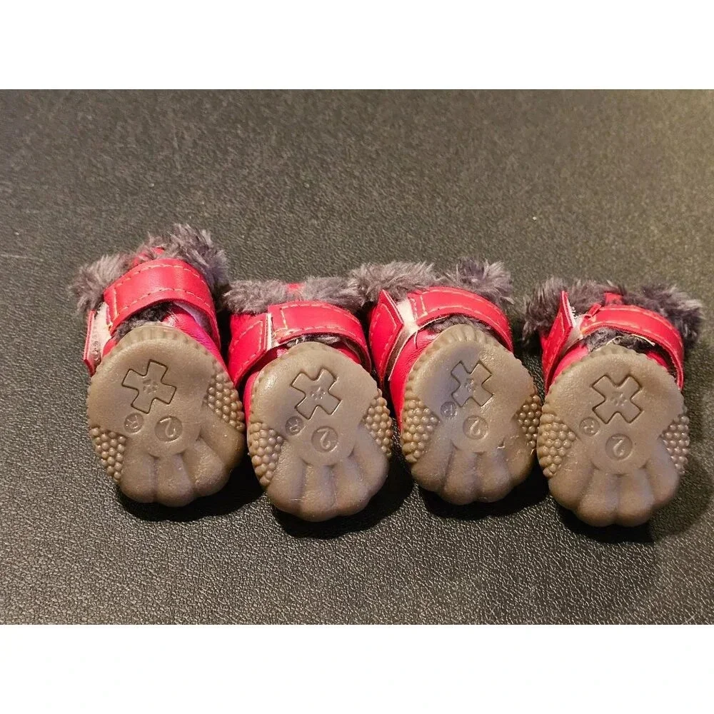 Winter Leather Snow Boots for Puppies and Small Dogs Size 2